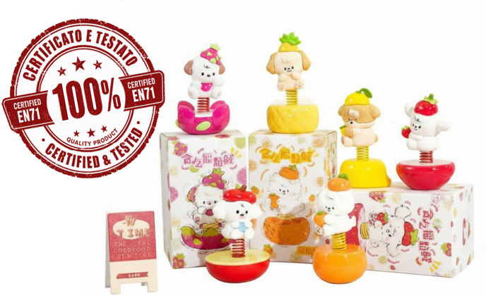 ANIMALETTI CON FRUTTA (con molla) 4cm In Blind Box In espo da pz 6ass…x192